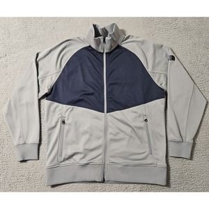 The North Face Tech Fleece Men's Size XL Full‎ Zip Jacket Zip Pockets Gray Blue